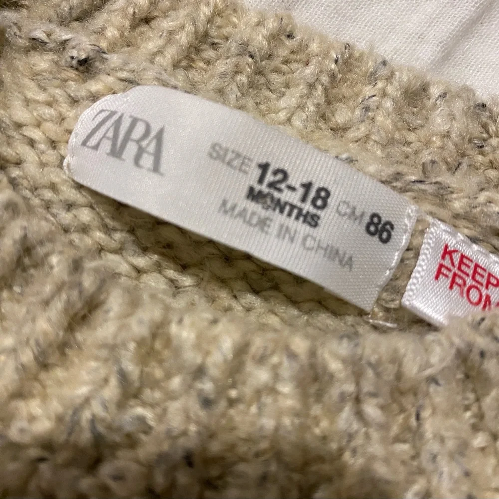 ZARA baby boys girls oatmeal reindeer knit sweater holiday winter warm 12-18m